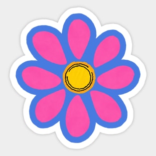 Simple retro daisy flower design Sticker